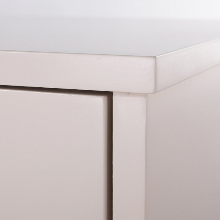 Table de chevet contemporaine scandinave en verre nervuré avec porte - table de nuit semi-transparente pour chambre à coucher 