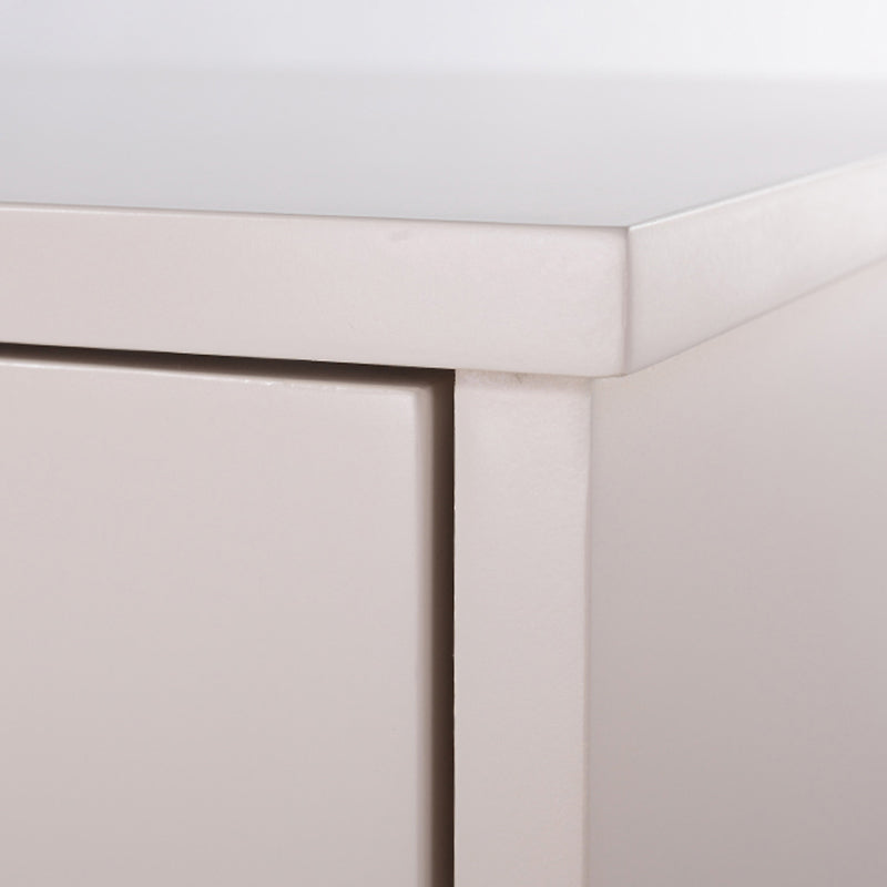 Contemporary Scandinavian Ribbed Glass Door Bedside Table - Semi-Transparent Nightstand For Bedroom