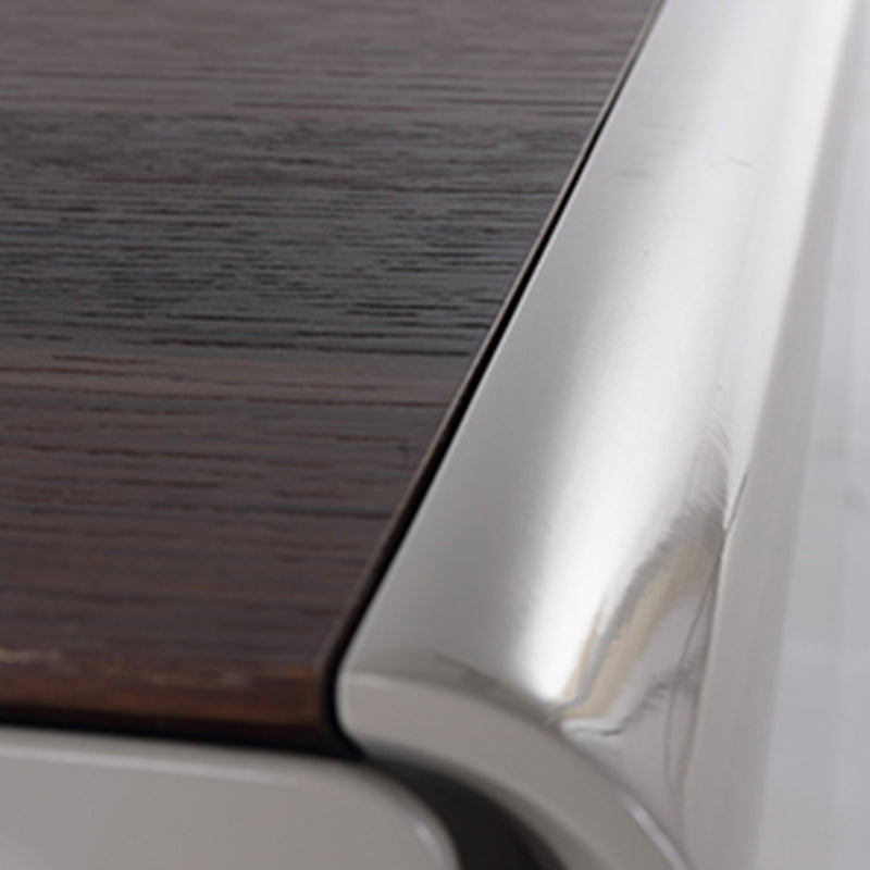 Contemporary Nordic High Gloss Bedside Table - Rounded Corners 2 Drawers Nightstand For Bedroom