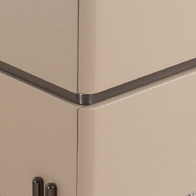 Contemporary Nordic Sintered Stone Bedside Table - 2 Drawers Alloy Legs Nightstand For Bedroom