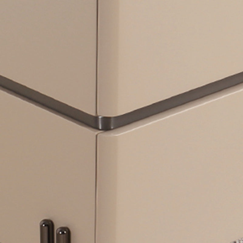 Contemporary Nordic Sintered Stone Bedside Table - 2 Drawers Alloy Legs Nightstand For Bedroom