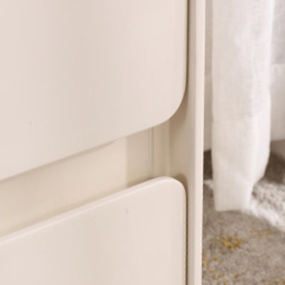 Contemporary Nordic Soft-Edge Curves Bedside Table - 2 Drawers Metal Ball Legs Nightstand For Bedroom