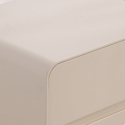 Contemporary Nordic Soft-Edge Curves Bedside Table - 2 Drawers Metal Ball Legs Nightstand For Bedroom
