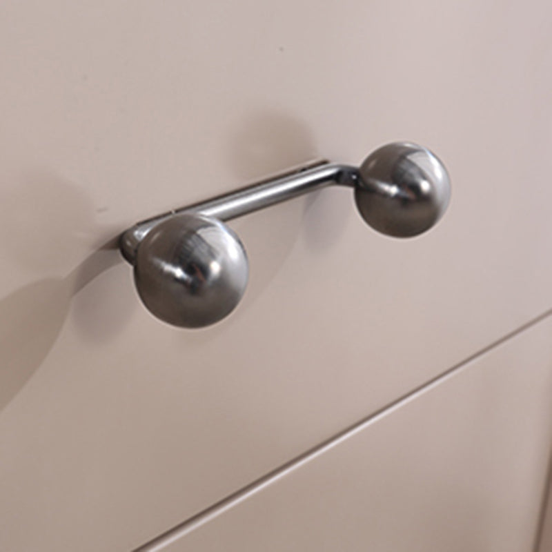 Contemporary Creative Soft Corners Metal Pulls Bedside Table - 2 Drawer Ball Legs Nightstand For Bedroom