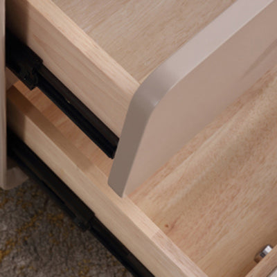 Contemporary Creative Soft Corners Metal Pulls Bedside Table - 2 Drawer Ball Legs Nightstand For Bedroom