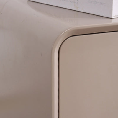 Contemporary Creative Soft Corners Metal Pulls Bedside Table - 2 Drawer Ball Legs Nightstand For Bedroom