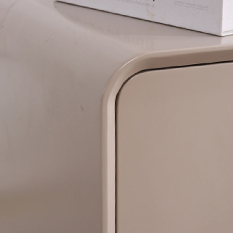 Contemporary Creative Soft Corners Metal Pulls Bedside Table - 2 Drawer Ball Legs Nightstand For Bedroom