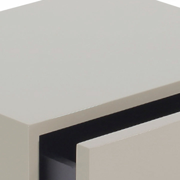 Modern Minimalist Circle Handle Nightstand - Eco MDF 2 Drawers Bedside Table For Bedroom