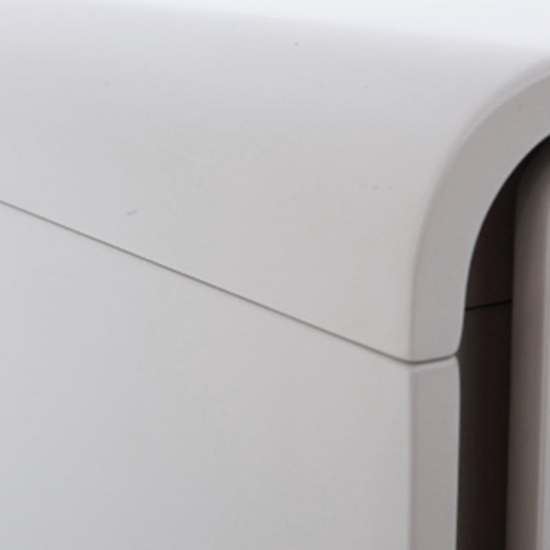 Modern Minimalist Smooth Edge 2 Drawers Nightstand - Curved Corners Bedside Table For Bedroom