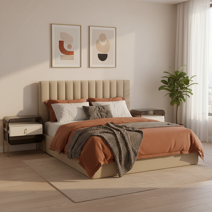 Zeitgenössischer kreativer klarer Acryl-Nachttisch - Goldene Metallbeine 1 Schublade Nachttisch für Schlafzimmer 