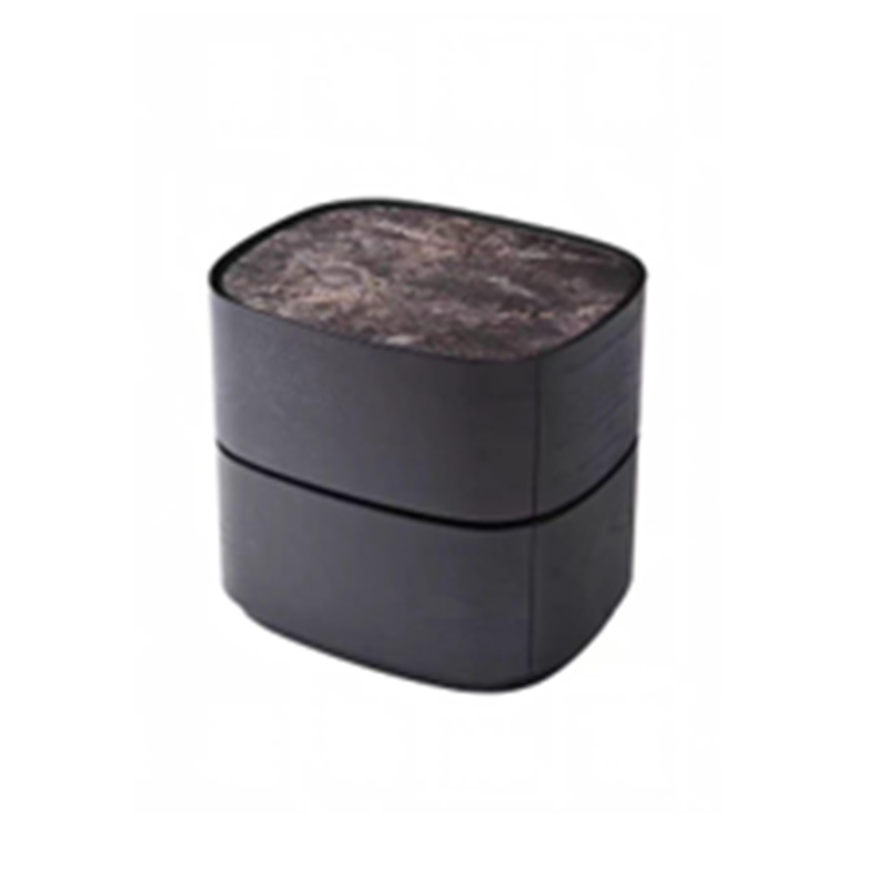 Traditional Vintage Oval Soft-Curve Bedside Table - Sintered Stone 2 Drawers Nightstand For Bedroom