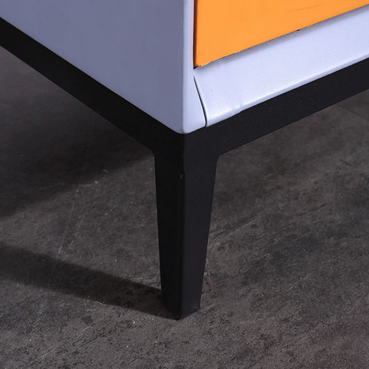Table de chevet contemporaine en cuir synthétique créatif avec 2 tiroirs - meuble de chevet carré et doux pour la chambre 