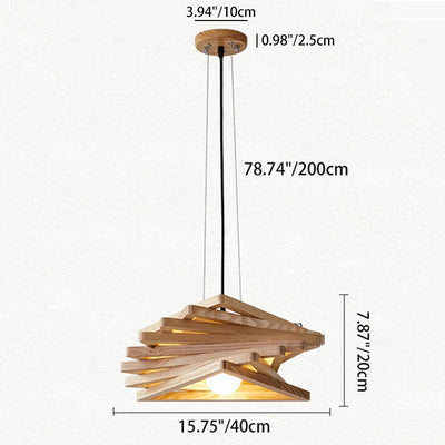 モダンミニマリストクリエイティブログトライアングル1ライトペンダントライト 