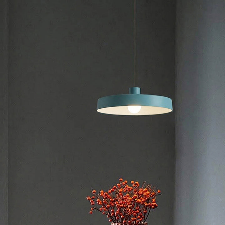 Modern Minimalist Aluminum Disc 1-Light Pendant Light For Living Room