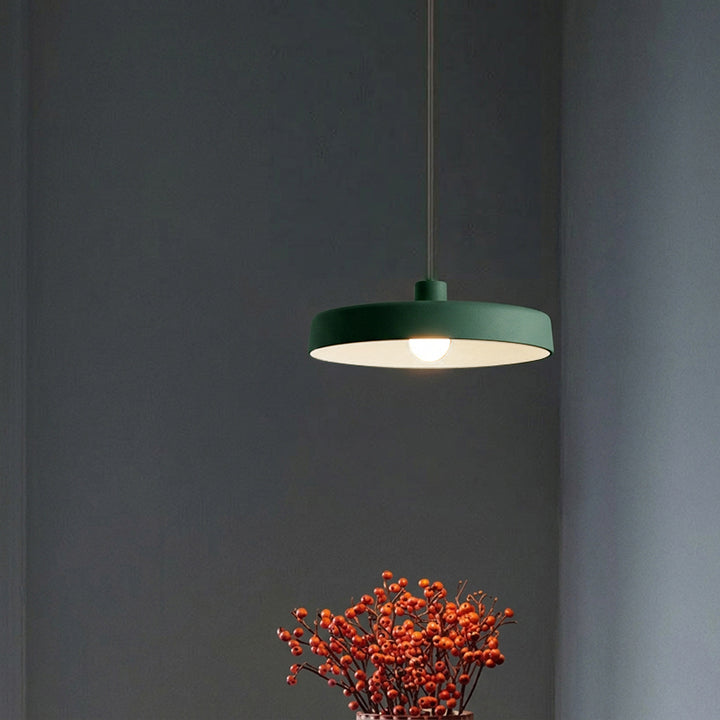 Modern Minimalist Aluminum Disc 1-Light Pendant Light For Living Room