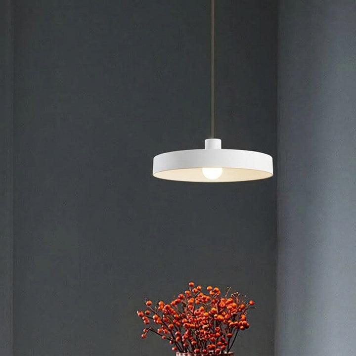 Modern Minimalist Aluminum Disc 1-Light Pendant Light For Living Room