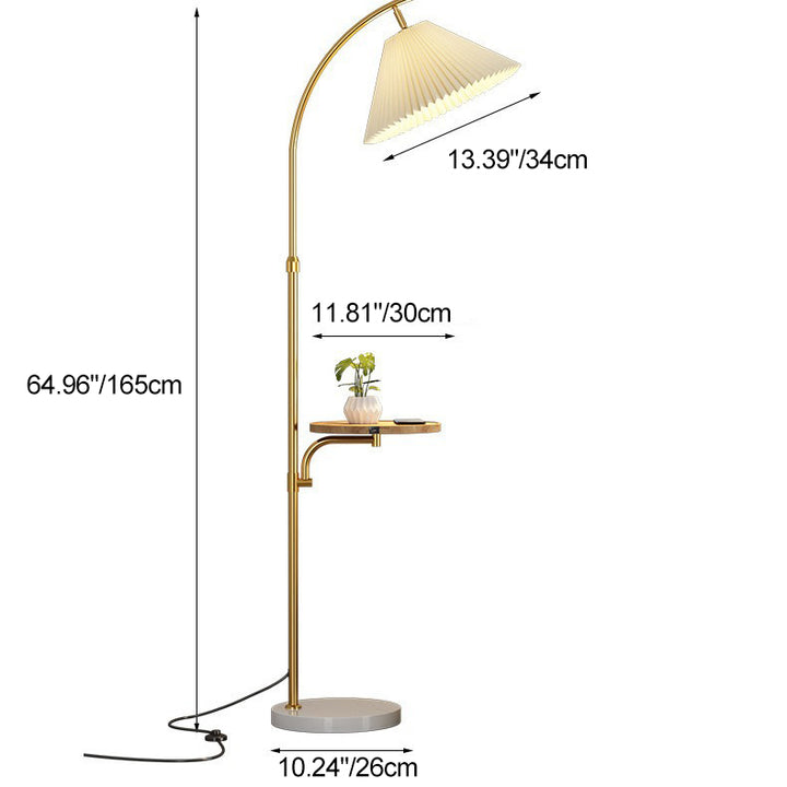 Modern Simplicity Pleated PVC Iron Pole 1-Light Standing Floor Lamp For Living Room