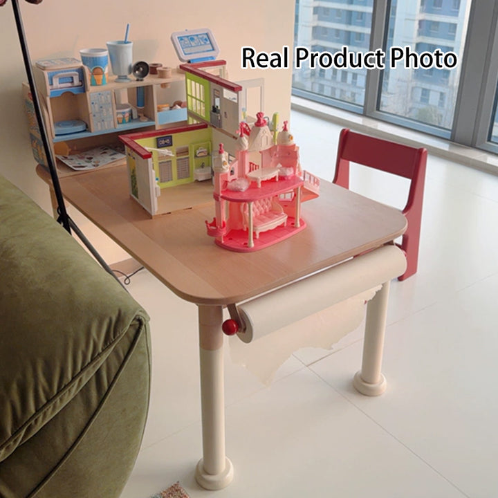 Minimalist Beech Wood Kids Play Table - Adjustable Height &amp; Rounded Edge Safety Design Desk For Study