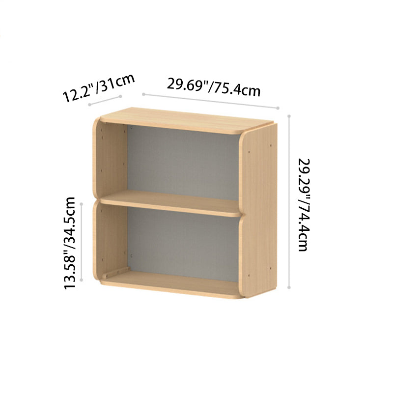 Japanese-Inspired Beech Storage Cabinet - Removable Boxes &amp; Rounded Edge Safety Design Kids Cabinet For Living Room &amp; Bedroom