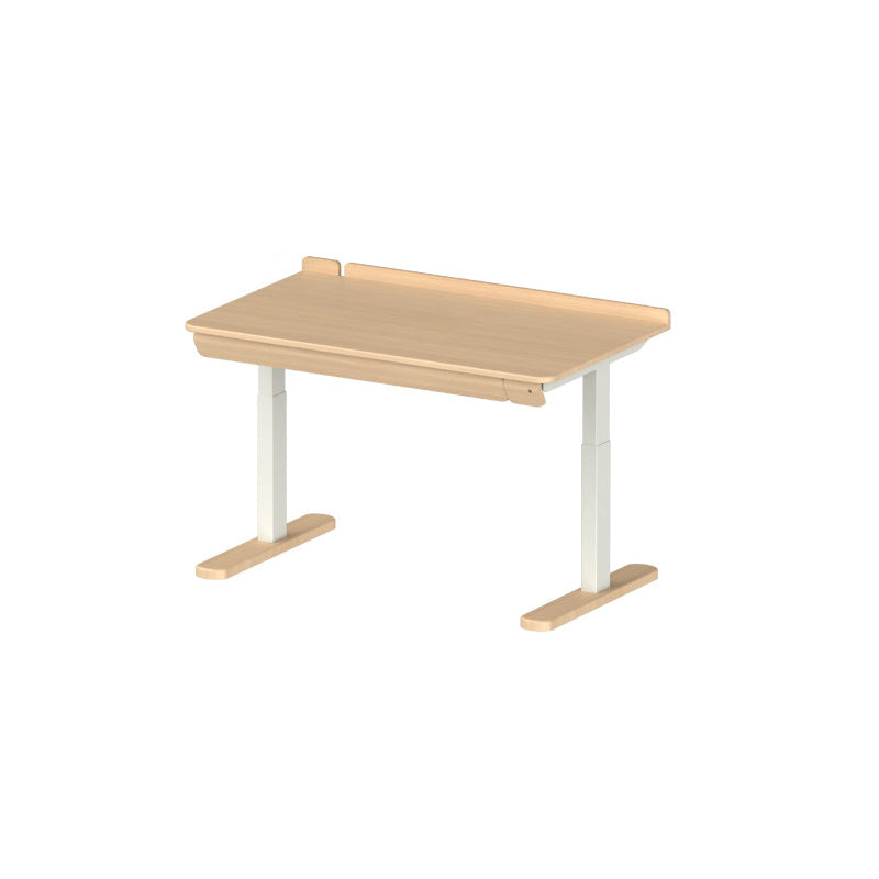 Growth-Oriented Kids Height-Adjustable Desk - Straight-Joint Beech &amp; Carbon Steel Construction Study Desk For Study