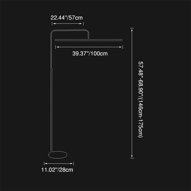 Lampe de lecture LED en fer linéaire minimaliste moderne sur pied pour salon 