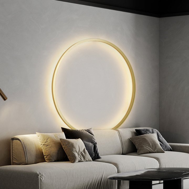Applique murale LED en aluminium acrylique cercle minimaliste moderne pour salon 