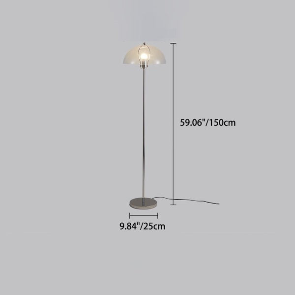 Lampadaire moderne en acrylique et fer à 1 lumière, demi-cercle, pour salon 