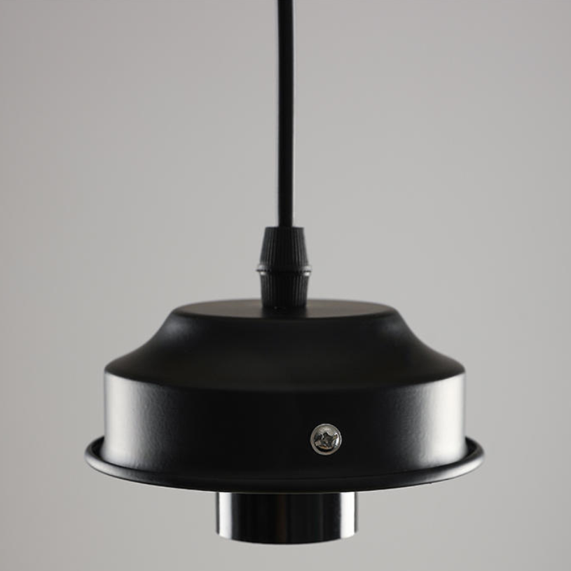 Contemporary Scandinavian Round Cylinder Glass Metal 1-Light Pendant Light For Living Room