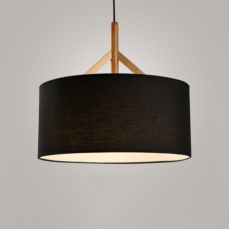 Modern Drum Fabric Shade 1-Light Pendant Light