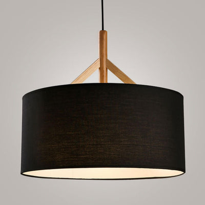 Modern Drum Fabric Shade 1-Light Pendant Light