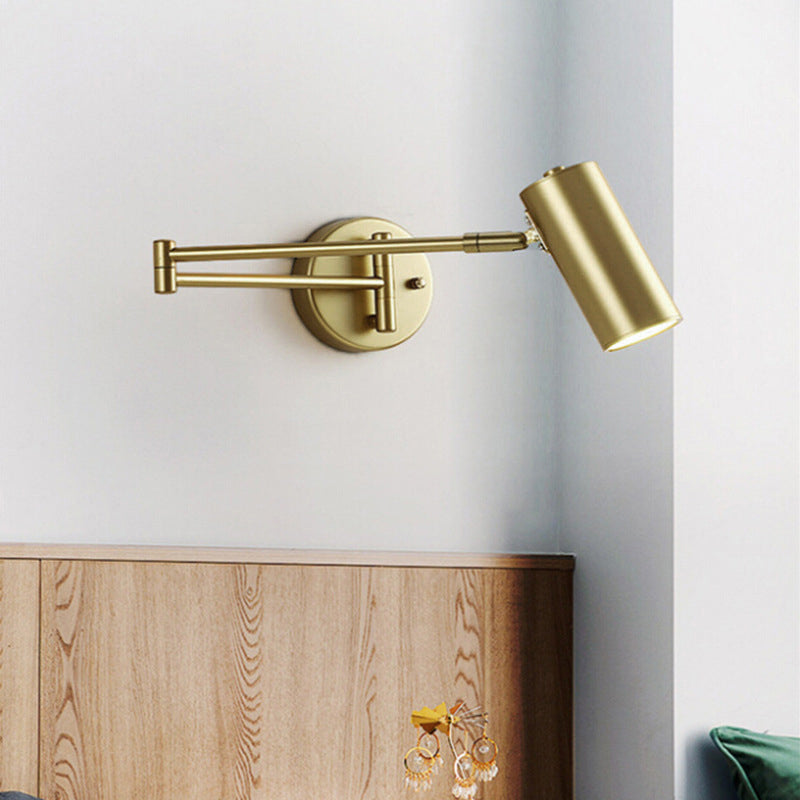 Lámpara Aplique de Pared de 1 Luz con Mástil Largo Telescópico Plegable Minimalista Nórdico 