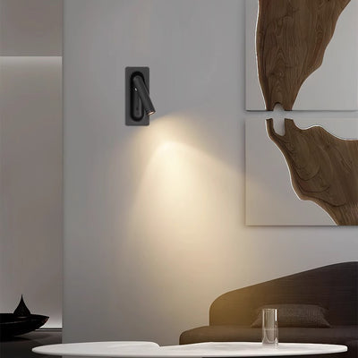 Rectangular Aluminum LED Wall Light With Concealed Switch- Nordic Adjustable Spotlight Wall Sconce For Living Room