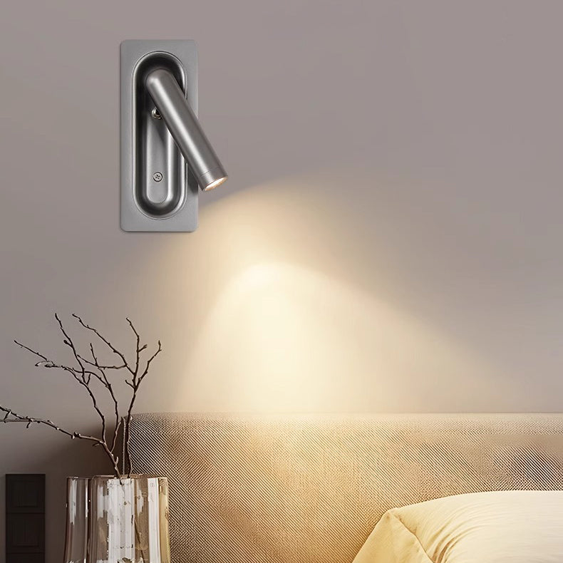 Rectangular Aluminum LED Wall Light With Concealed Switch- Nordic Adjustable Spotlight Wall Sconce For Living Room