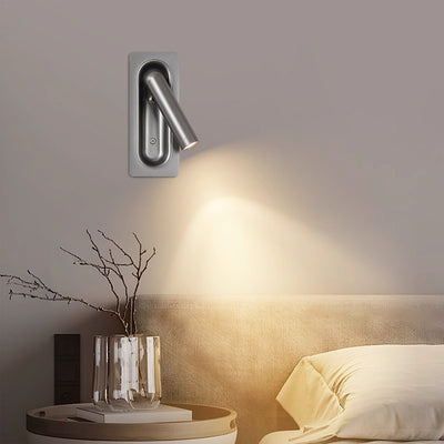 Rectangular Aluminum LED Wall Light With Concealed Switch- Nordic Adjustable Spotlight Wall Sconce For Living Room