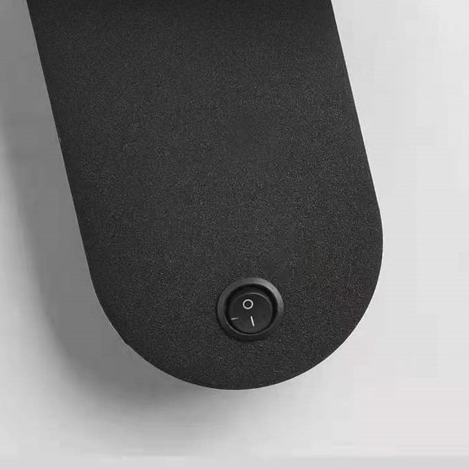 Oval Aluminium LED-Wandleuchte - Minimalistische Nachttischleselampe mit verstellbarem Spotlicht für das Wohnzimmer 
