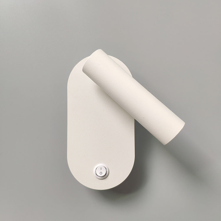 Oval Aluminium LED-Wandleuchte - Minimalistische Nachttischleselampe mit verstellbarem Spotlicht für das Wohnzimmer 
