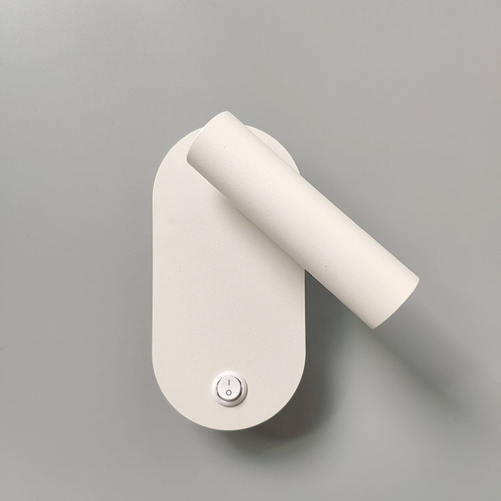 Oval Aluminium LED-Wandleuchte - Minimalistische Nachttischleselampe mit verstellbarem Spotlicht für das Wohnzimmer 
