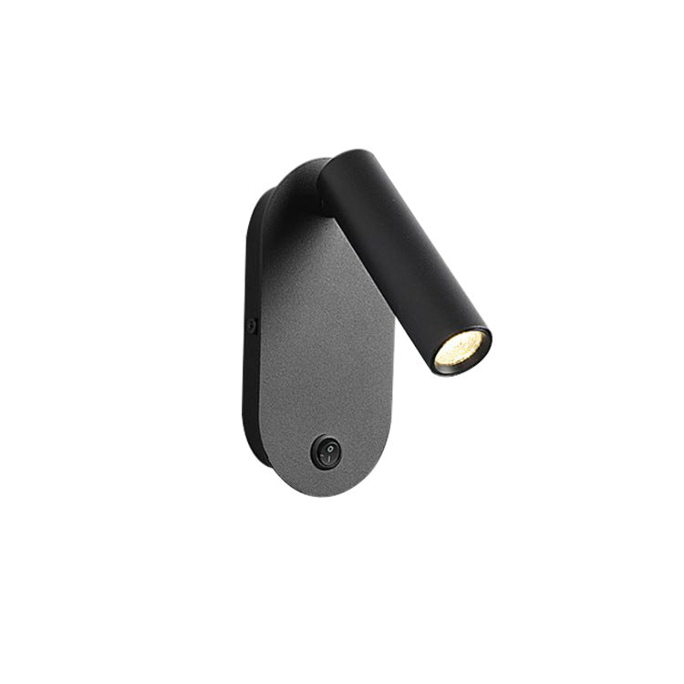 Oval Aluminium LED-Wandleuchte - Minimalistische Nachttischleselampe mit verstellbarem Spotlicht für das Wohnzimmer 