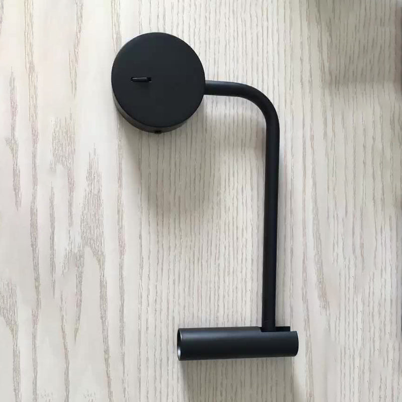 Cylinder Round Aluminum Iron LED Wall Light - Minimalist Adjustable Bedside Reading Light For Living Room