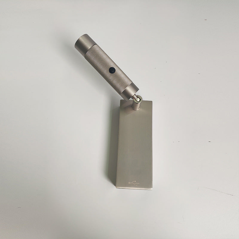 Rectangular Cylinder Aluminum LED Wall Light - Industrial Adjustable Spotlight With USB Charger For Bedroom