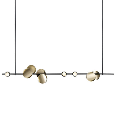 Geometric Linear Carbon Steel Acrylic LED Chandelier - Creative Suspension Island Light For Dining Room