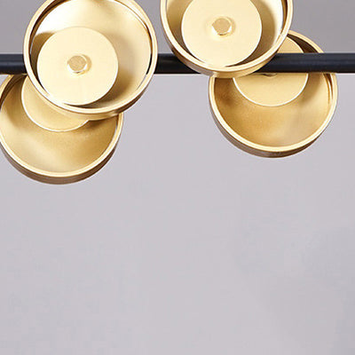 Geometric Linear Carbon Steel Acrylic LED Chandelier - Creative Suspension Island Light For Dining Room
