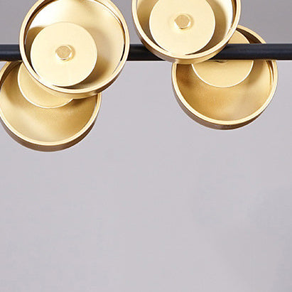 Geometric Linear Carbon Steel Acrylic LED Chandelier - Creative Suspension Island Light For Dining Room