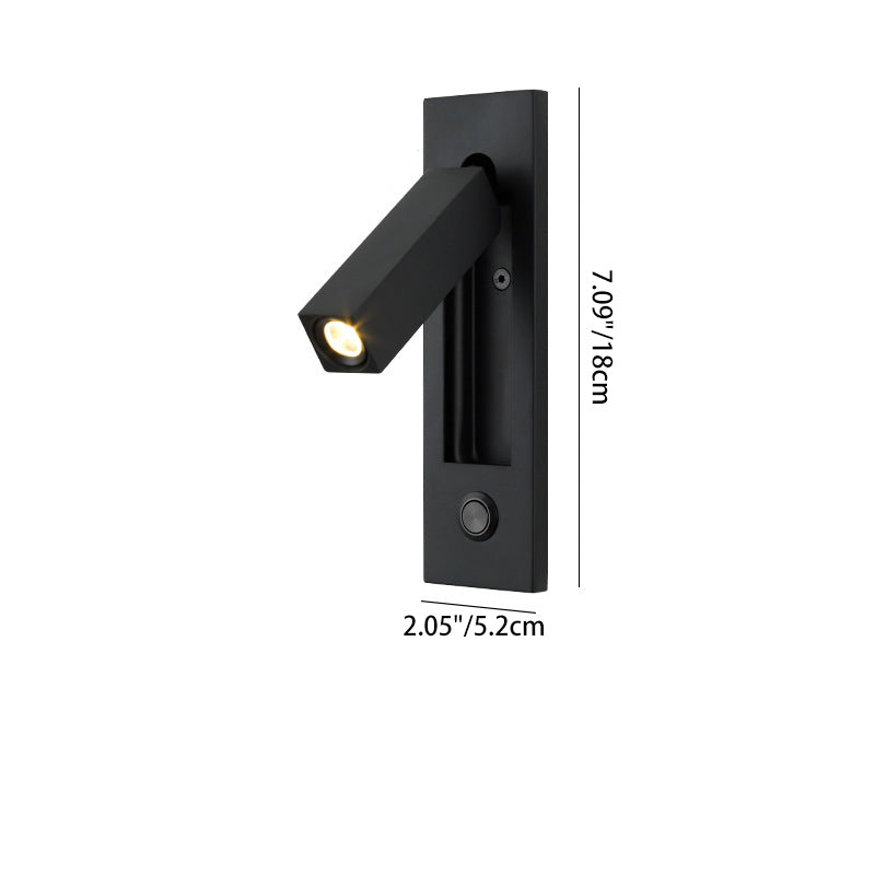 Geometric Recessed Adjustable Aluminum LED Wall Lamp - Minimalist Wall Light With Multi-Angle Spotlight For Bedroom