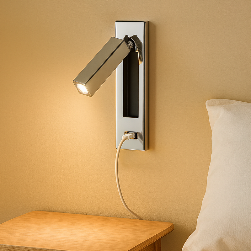 Geometric Recessed Adjustable Aluminum LED Wall Lamp - Minimalist Wall Light With Multi-Angle Spotlight For Bedroom