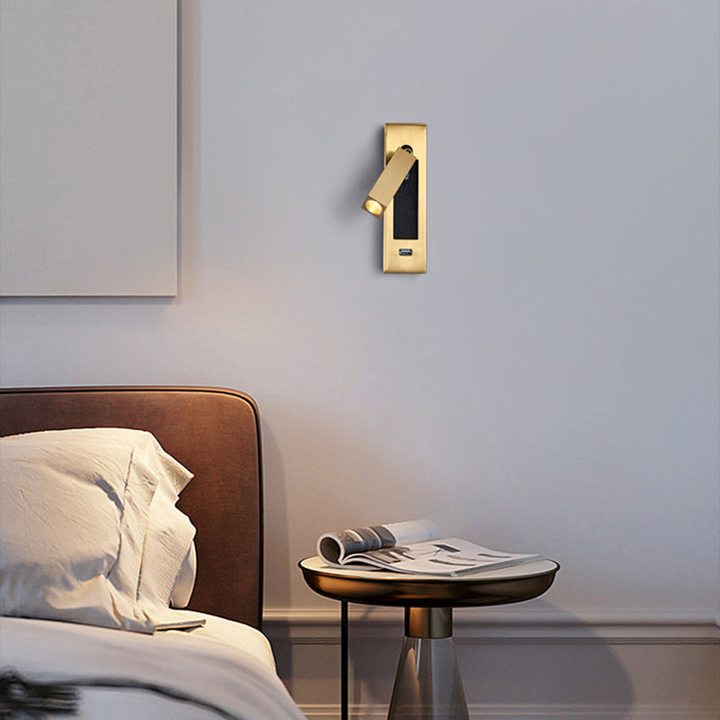 Geometric Recessed Adjustable Aluminum LED Wall Lamp - Minimalist Wall Light With Multi-Angle Spotlight For Bedroom