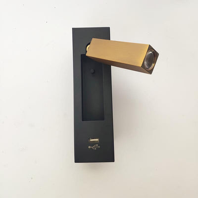 Geometric Recessed Adjustable Aluminum LED Wall Lamp - Minimalist Wall Light With Multi-Angle Spotlight For Bedroom