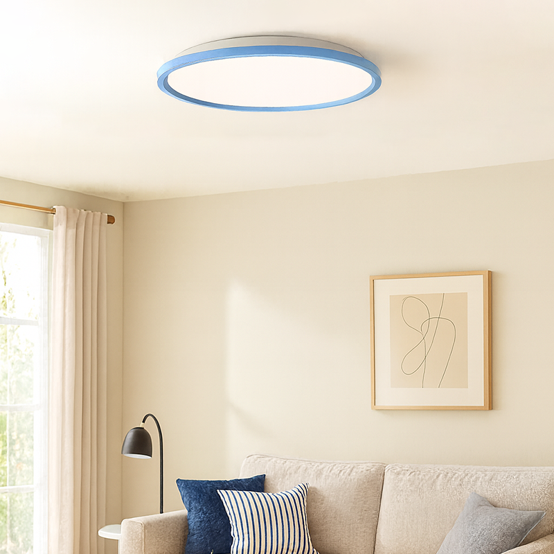 Ultra-Thin Round Aluminum Acrylic LED Flush Mount Ceiling Light - Minimalist Tylish Ambient Lighting For Living Room