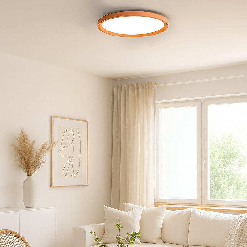 Ultra-Thin Round Aluminum Acrylic LED Flush Mount Ceiling Light - Minimalist Tylish Ambient Lighting For Living Room