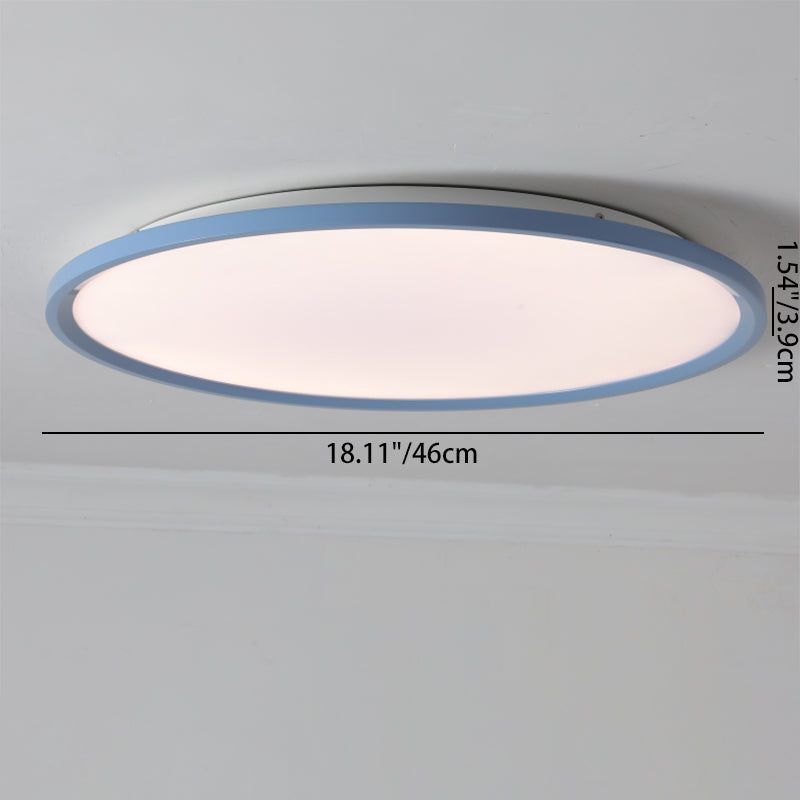 Ultra-Thin Round Aluminum Acrylic LED Flush Mount Ceiling Light - Minimalist Tylish Ambient Lighting For Living Room